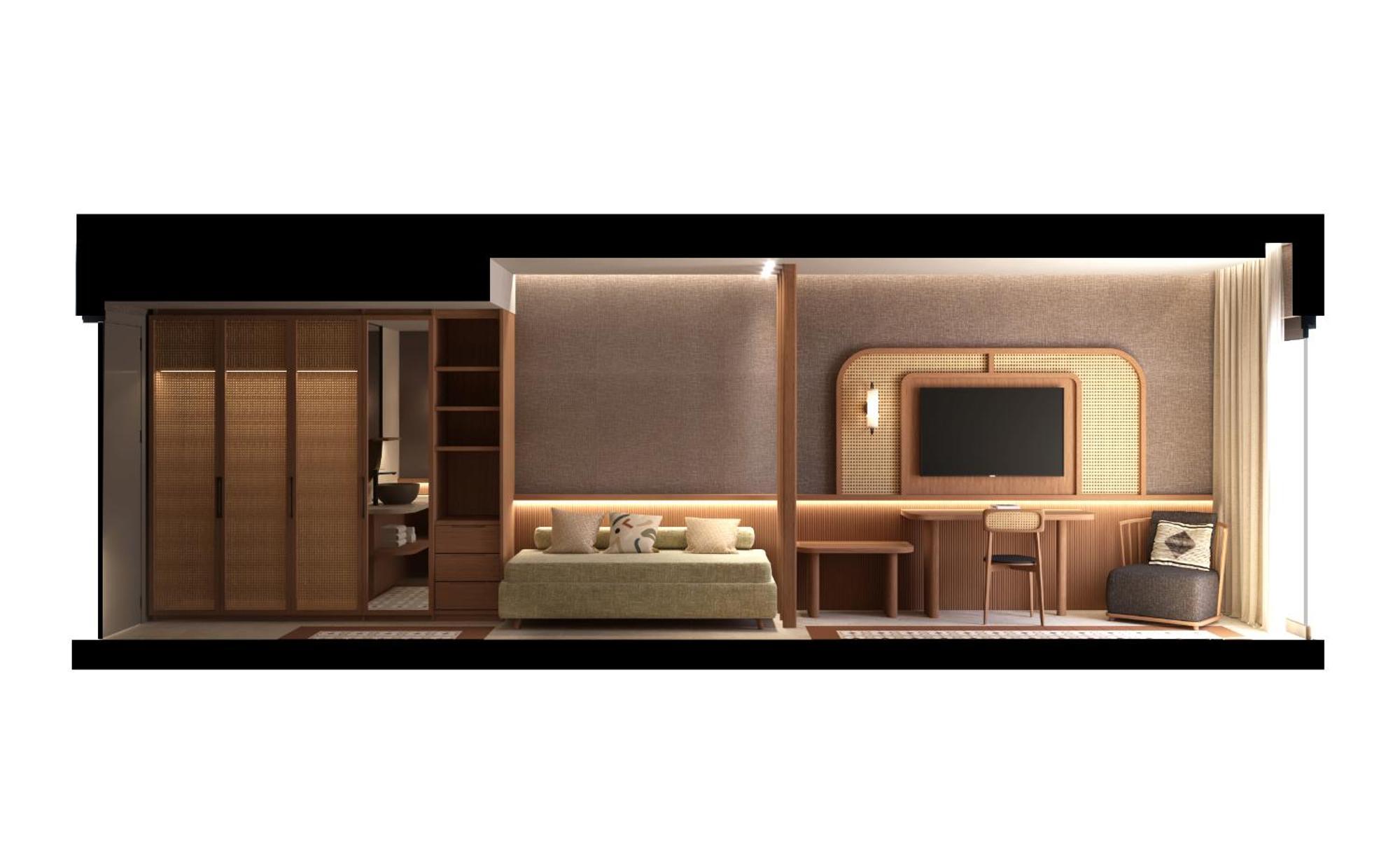 Sentido Apollo Palace Mesongi Ngoại thất bức ảnh A 3D rendering of a hotel room